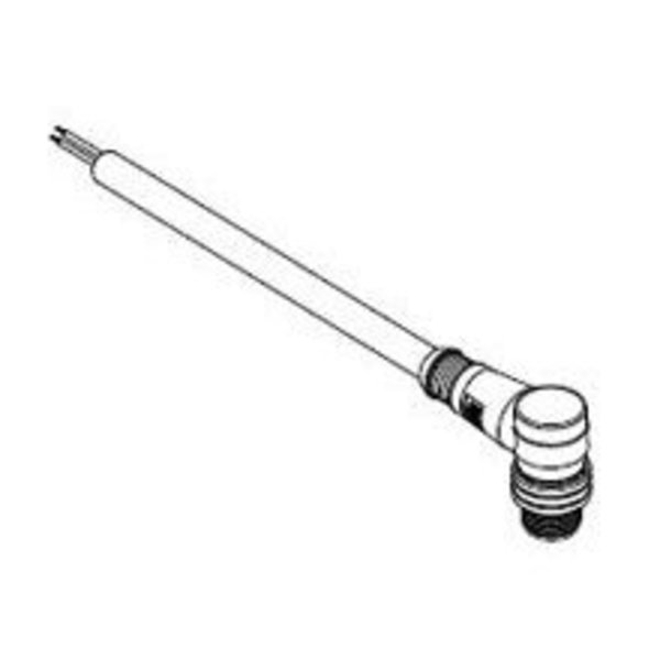 Woodhead Micro-Change (M12) Single-Ended Cordset, 4 Pole, Male (90 Degree) To Pigtail 804007P03M050